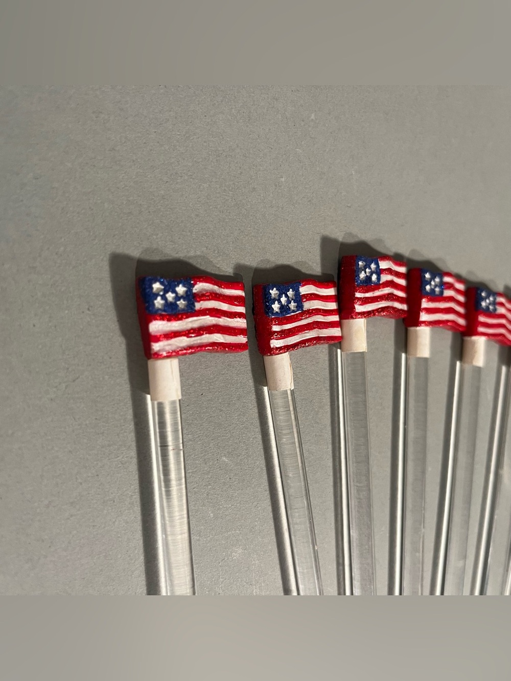 Mix lot of 14 Plastic Cocktail Swizzle Sticks (American Flag + Christmas + other